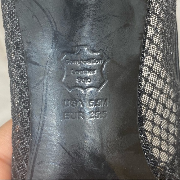 Nina Black Mesh Sparkly Heels - Picture 2 of 7